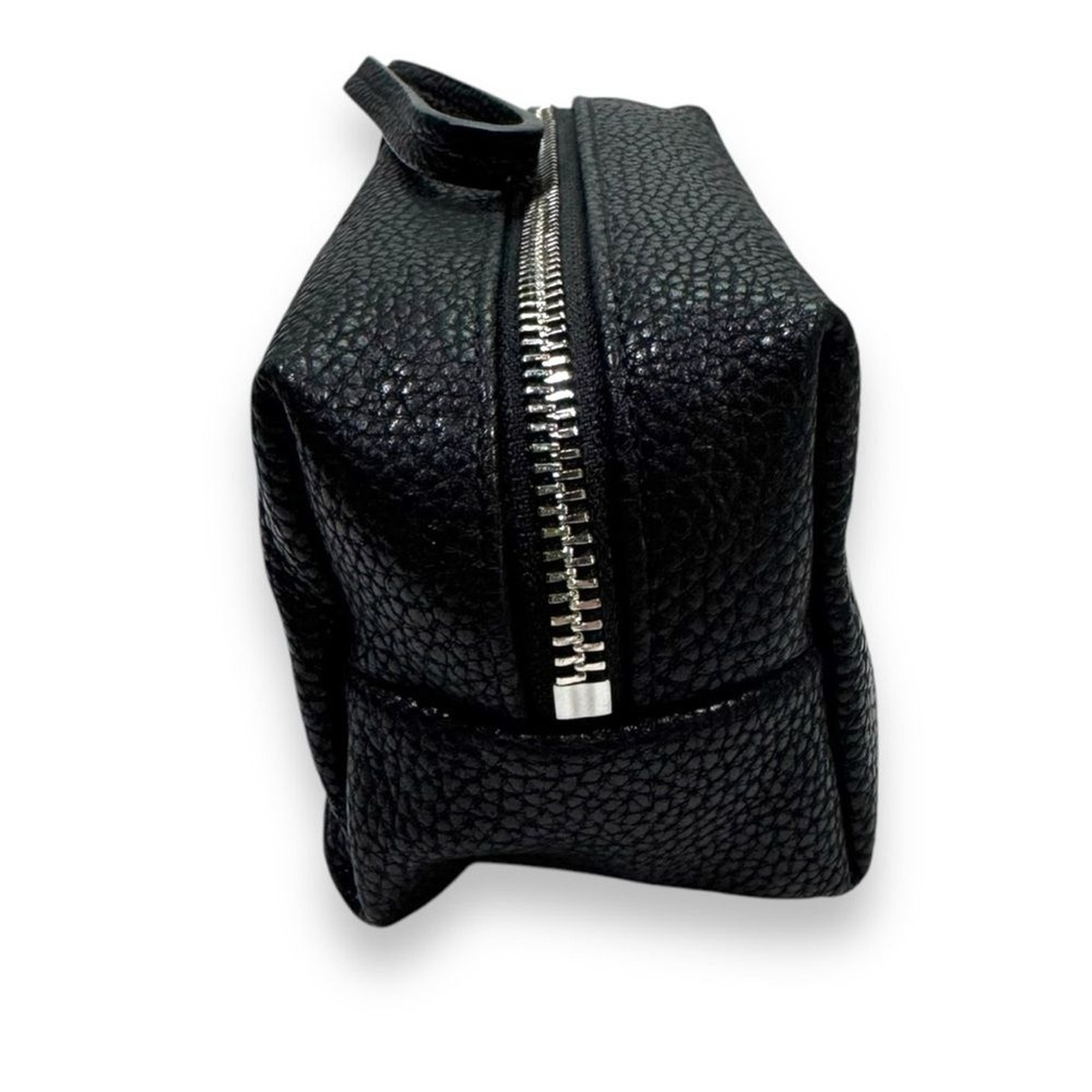 NWT Armani Exchange Toiletry Black Pebbled Leather Bag Wristlet Mens Unisex - Picture 3 of 13